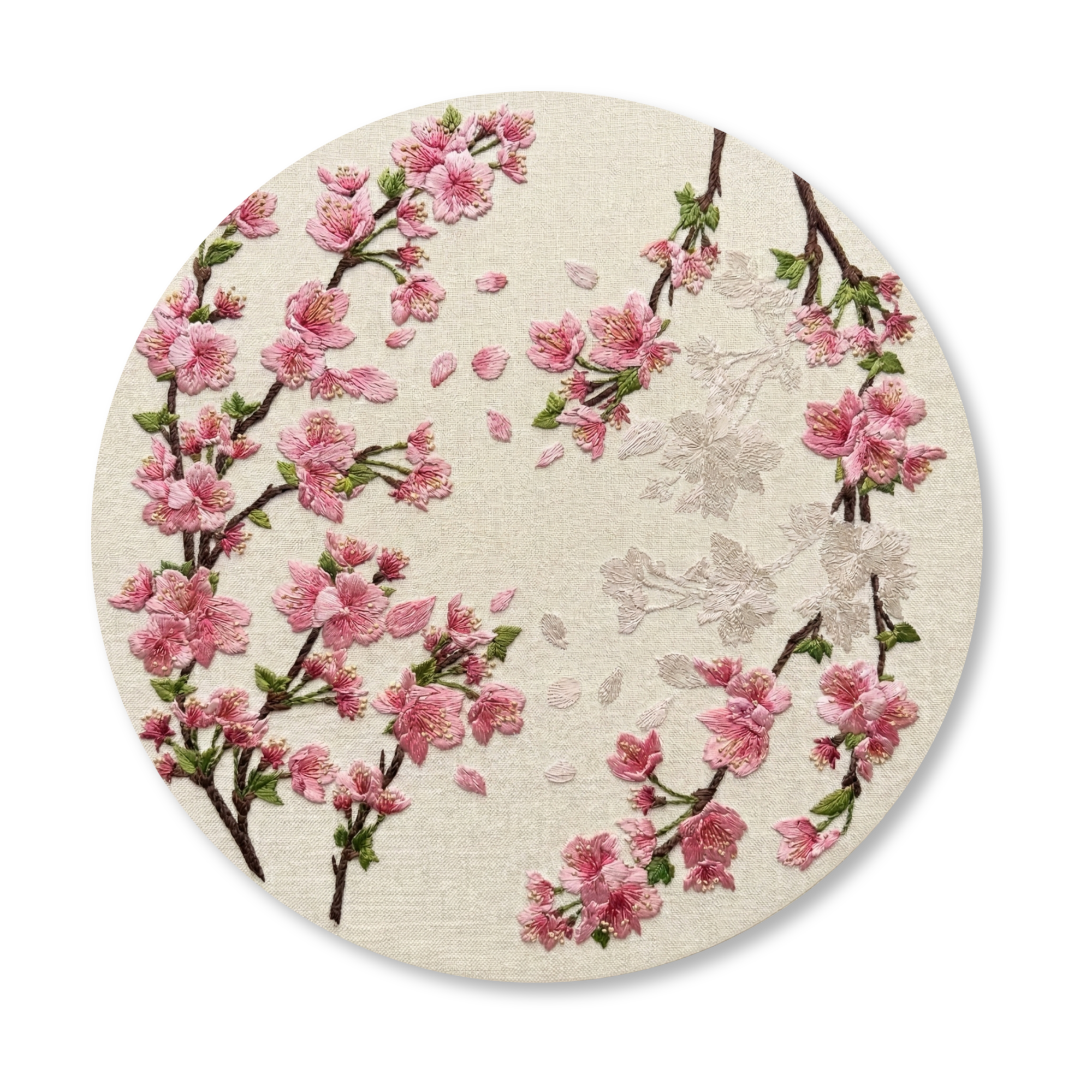 Cherry Blossom Embroidery Placemat- Set of 4