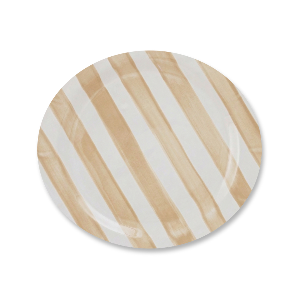 Beige Oval Stripe Placemat- Set of 4