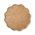 Rattan Print Scallop Edge Placemat- Set of 4