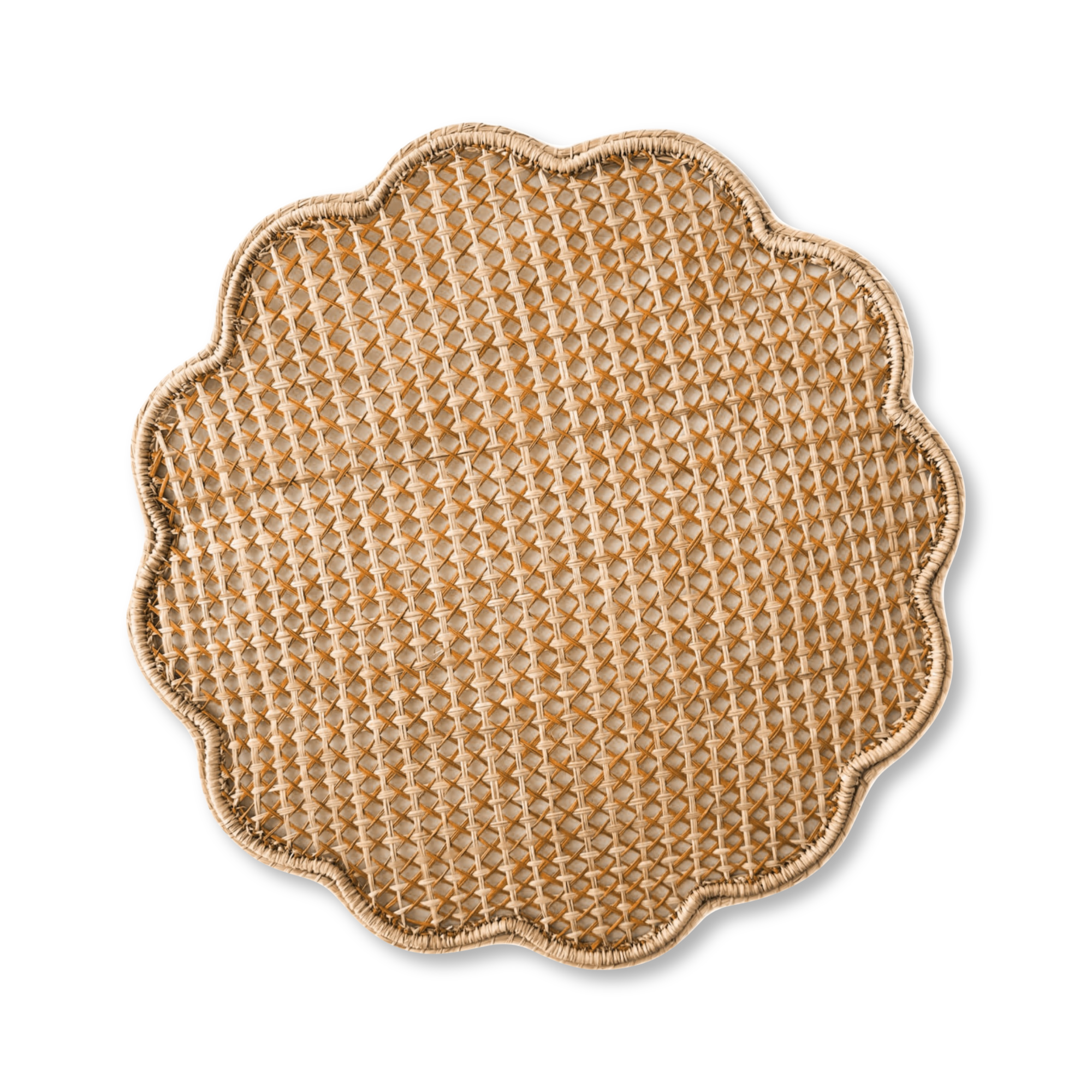 Rattan Scallop Edge Placemat- Set of 4