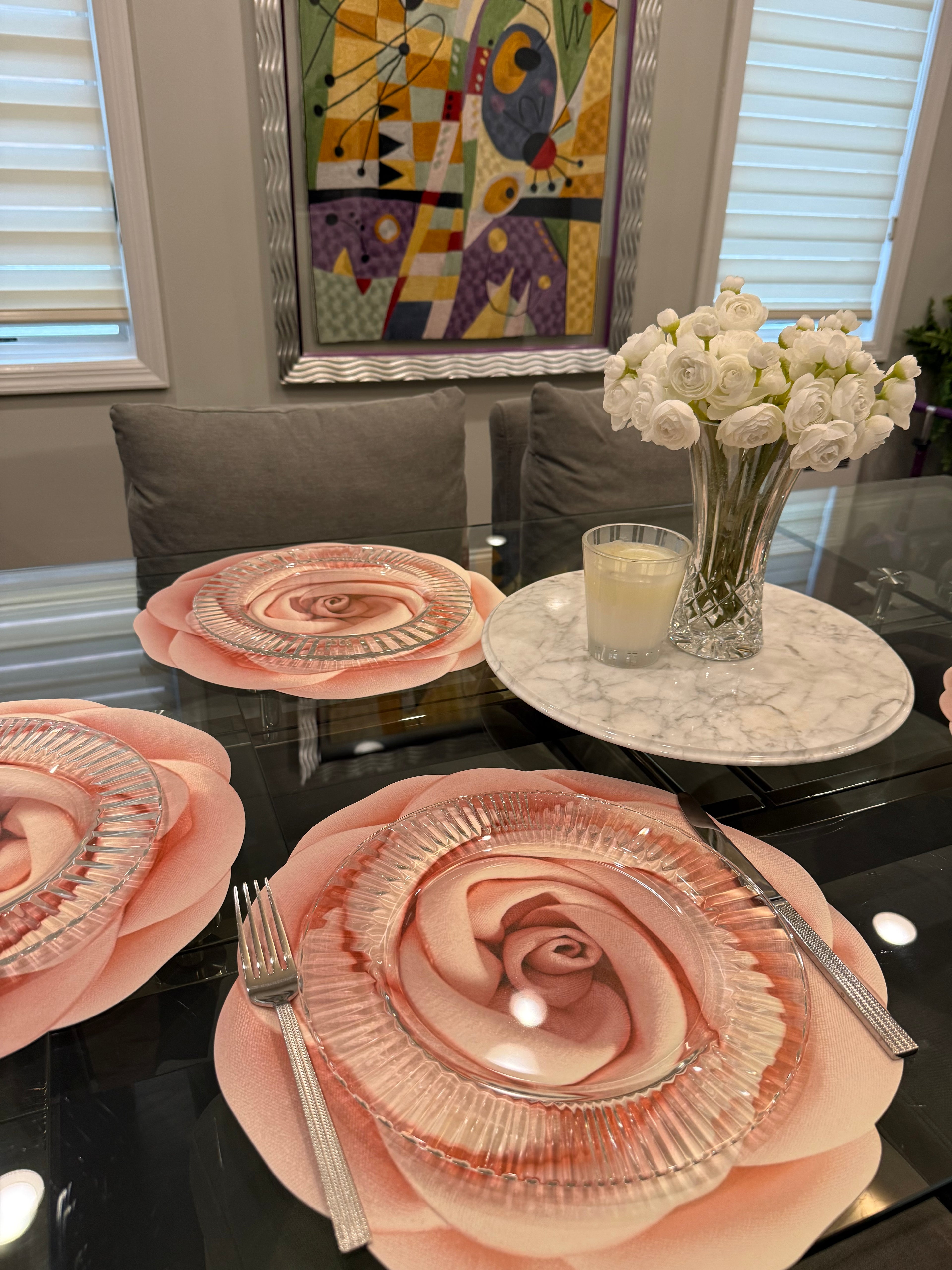 Pink Rose Placemat- Set of 4
