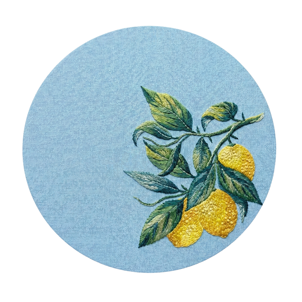 Lemon Embroidery Placemat- Set of 4