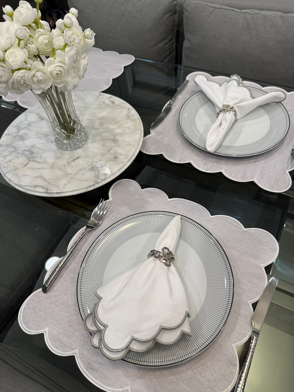 Grey Pressed Linen Placemat- Set of 4