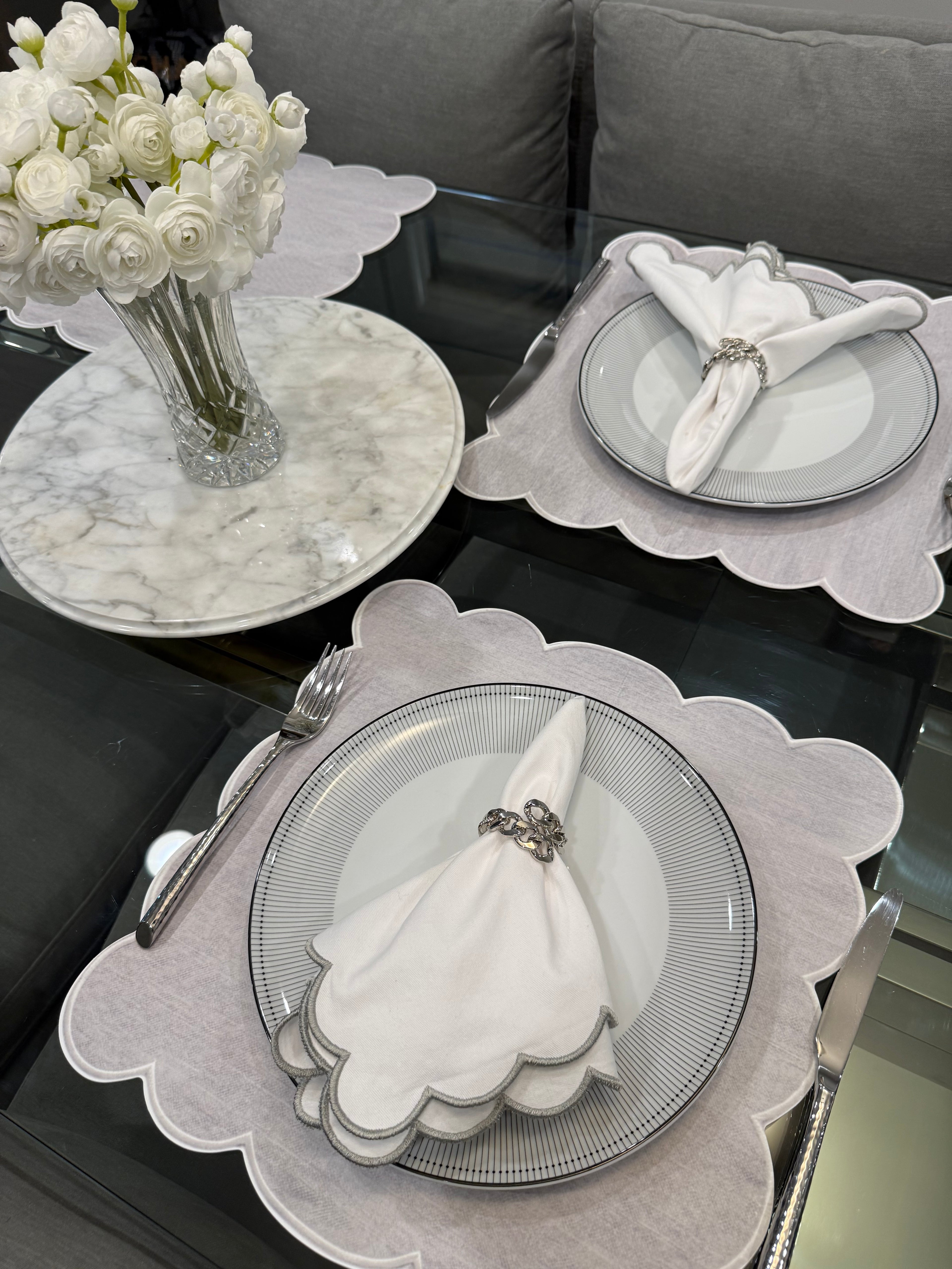 Grey Pressed Linen Placemat- Set of 4